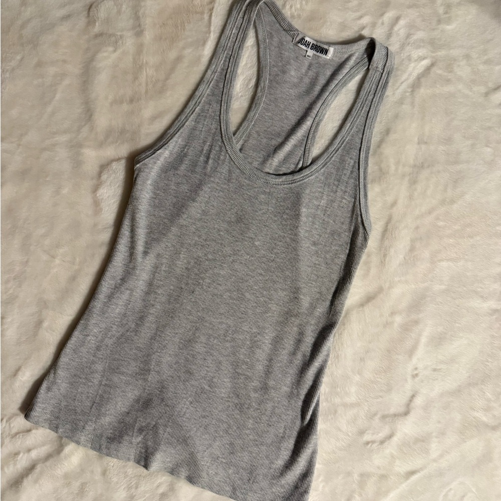 Joah Brown Heather Grey Ribbed Tank